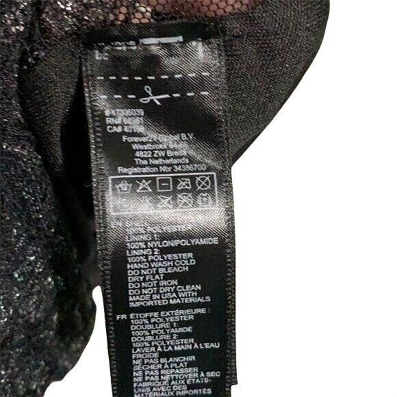 Forever 21 Womens Tank Top Sheer Over Silver Sequins Sleeveless Black Small - Picture 7 of 7